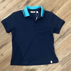 Lady Hagen Golf/Polo Top in Navy and Aqua